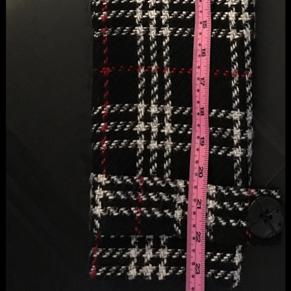 Chico’s Black/Red/White Plaid Lined Coat Size 1 (US Medium/8) - Picture 15 of 16